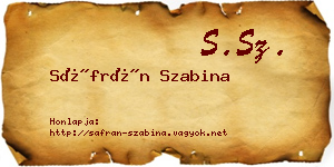 Sáfrán Szabina névjegykártya