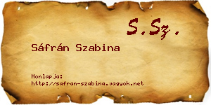 Sáfrán Szabina névjegykártya